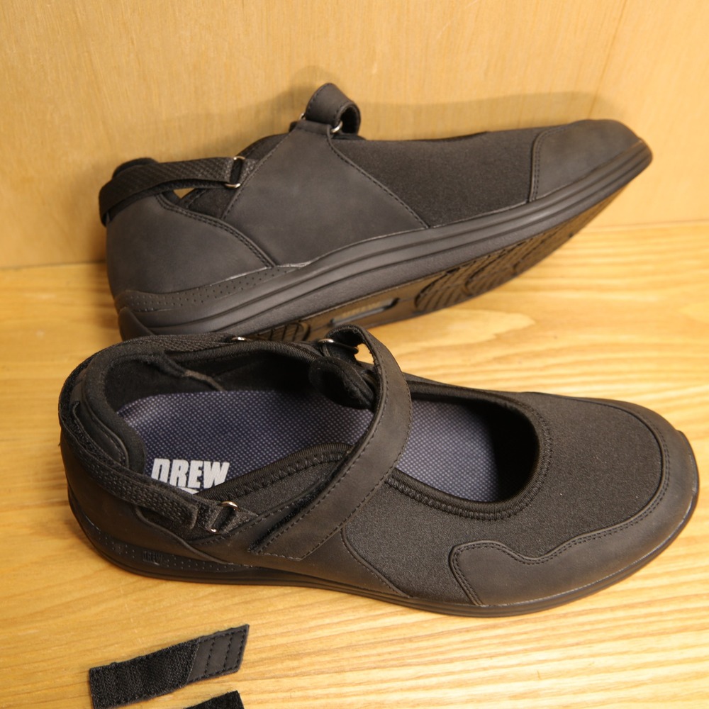 Drew Buttercup Black Mary Jane Orthotic Shoes 10W 14302-99 12